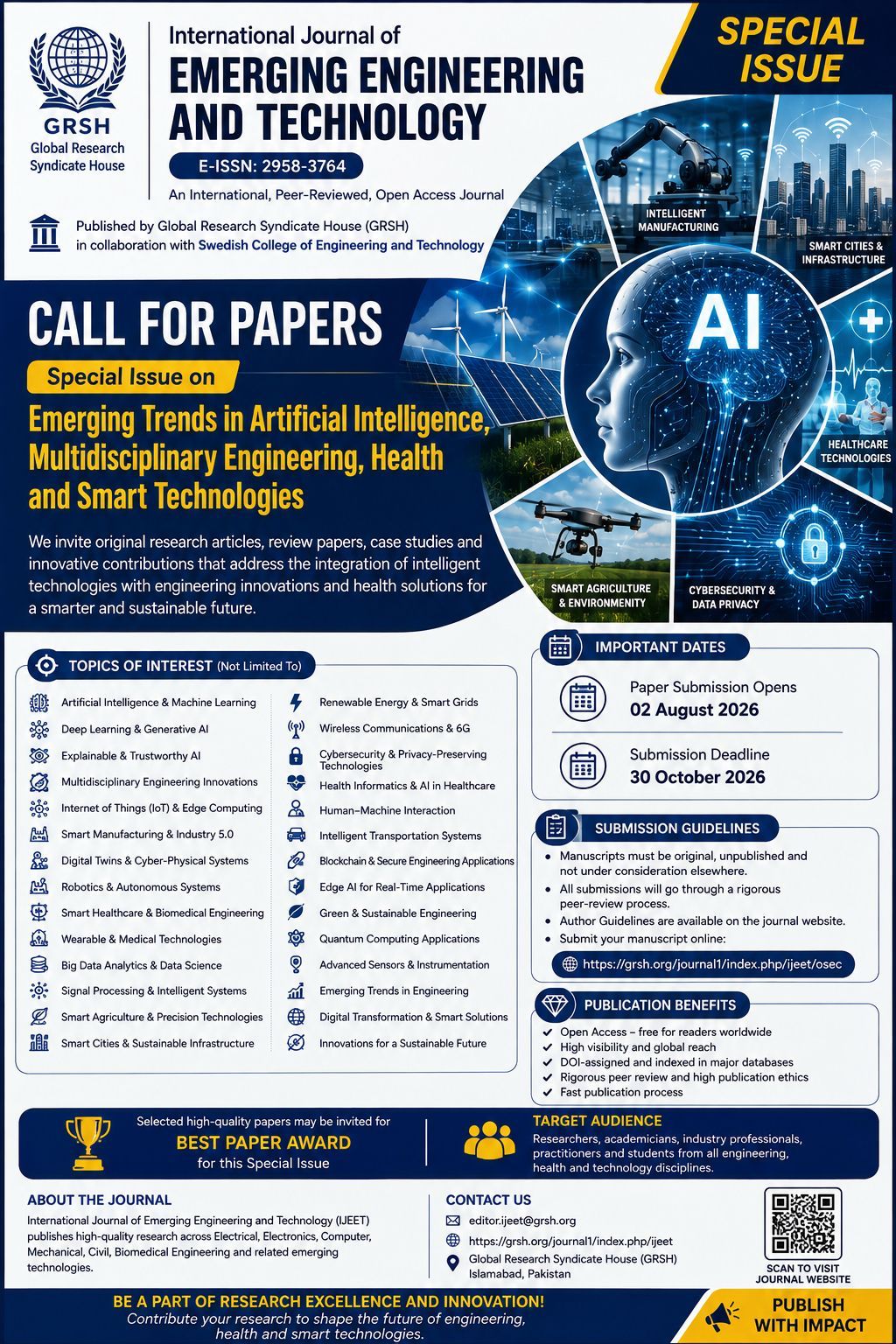 					View Vol. 5 No. 1-2 (2026): Emerging Trends in Artificial Intelligence, Multidisciplinary Engineering, Health and Smart Technologies
				